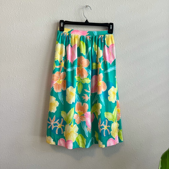 Vintage Dresses & Skirts - Vintage 1960s Perfection Fit by Roxanne Floral Wrap Midi Skirt